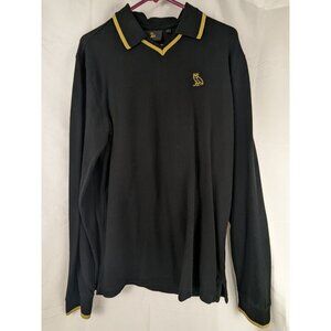 OCTOBER'S VERY OWN Sz. Small Long Sleeve Polo Black & Gold OVO Drake New w/ Tags